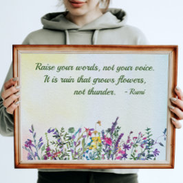 Poster Aumente suas palavras citando Watercolor Wildflowe