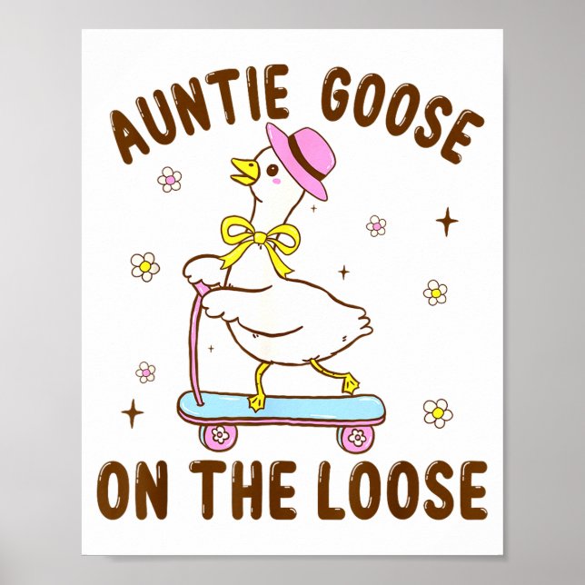 Poster Auntie Goose On The Loose Funny Birthday Matching  (Frente)