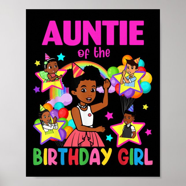 Poster Auntie Of Birthday Girl Gracie Birthday Dolls Girl (Frente)