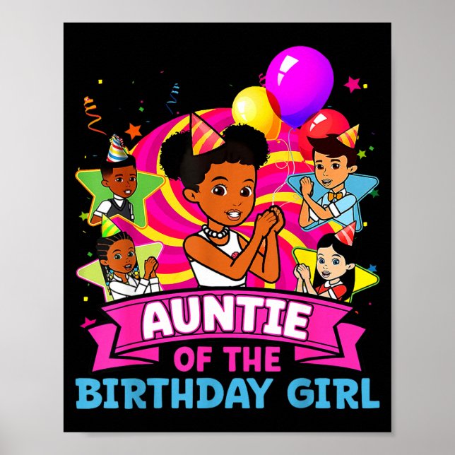 Poster Auntie Of Birthday Girl Gracie Nk Doll Family Deco (Frente)