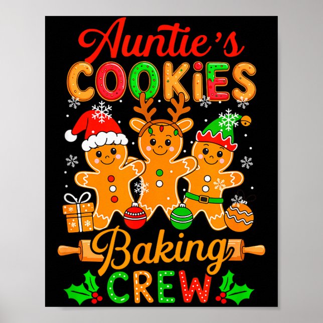 Poster Auntie's Xmas Cookie Baking Crew Funny Baker Ginge (Frente)
