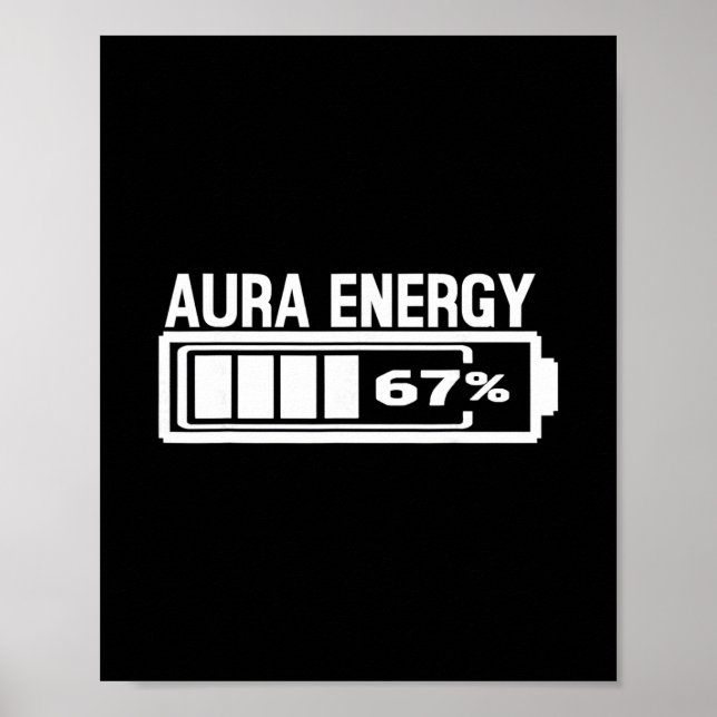 Poster Aura Energy 67 Funny Six Seven Meme Gen Alpha Slan (Frente)