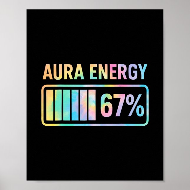 Poster Aura Energy 67 Funny Six Seven Meme Gen Alpha Slan (Frente)