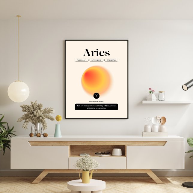 Poster Aura Gradient Aries Sinal Zodiac Arte Manifestação (Criador carregado)