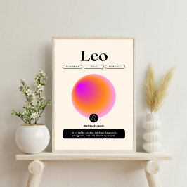 Poster Aura Gradient Leo Zodiac - Sinal de Manifestação A