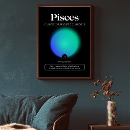 Poster Aura Gradient Peixes Zodiac Sinal Manifestação Art