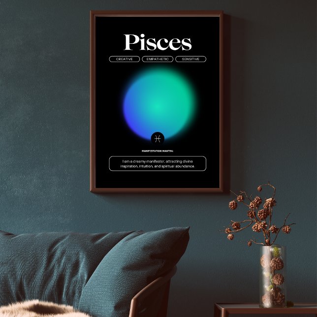 Poster Aura Gradient Peixes Zodiac Sinal Manifestação Art (Criador carregado)