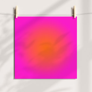 Poster Aura Ombre Rosa Magenta Quente e Laranja Brilhante