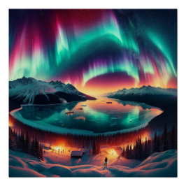 Póster Aureola Borealis, no Alasca