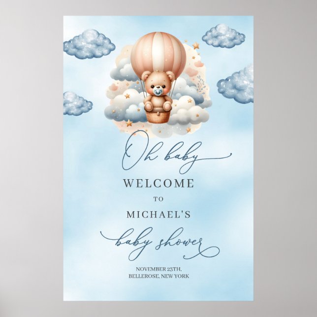 Poster Aurora aquosa de água quente, balões de ar quente, (Frente)