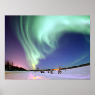 Póster Aurora - aurora boreal bonita