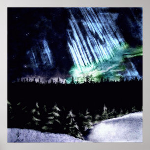 Póster Aurora boreal