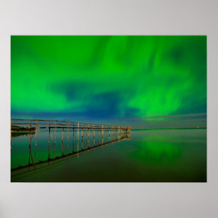 Poster Aurora Boreal Lago Winnipeg Canadá, Manitoba