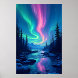 Poster Aurora Boreal Luzes do Norte