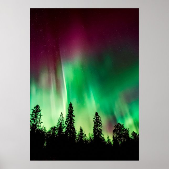 Poster Aurora boreal luzes do norte (Frente)