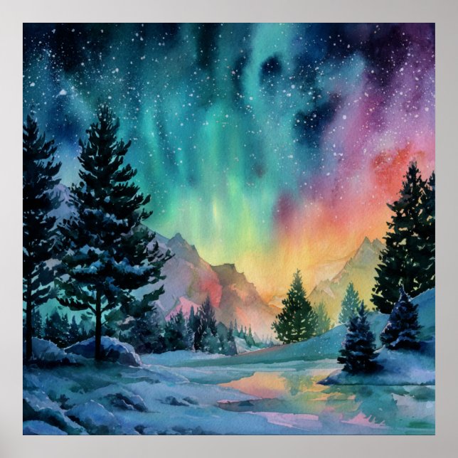 Poster Aurora Borealis (Frente)
