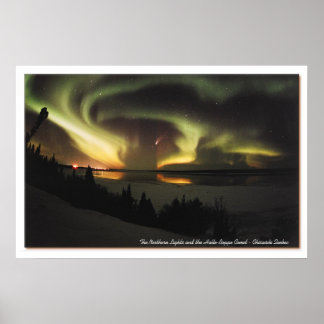 Poster Aurora Borealis e Hale-Bopp Comet