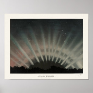 Poster Aurora Borealis Impressão, Trouvelot, 1881, Resta
