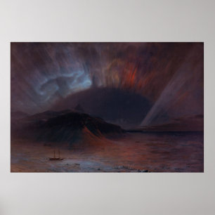 Póster Aurora Borealis pela igreja de Frederic Edwin