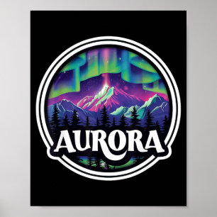 Poster Aurora colorado rochas montanhas co esqui inverno