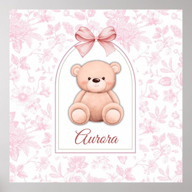 Poster Aurora | Design de Enfermeiro de Urso Rosa Persona (Frente)