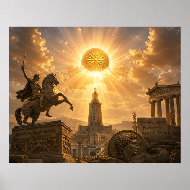 Poster Aurora Dourada de Alexandre  Helenística Antiga  (Frente)