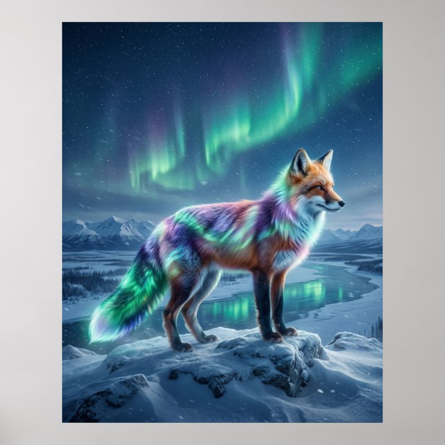 Poster Aurora Fox Frozen Landscape (Frente)