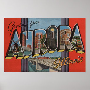 Póster Aurora, Illinois - Cenas com Letras Grandes