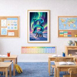 Póster Aurora Letter B Poster | Northern Lights Art Print