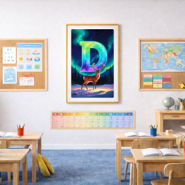 Póster Aurora Letter D Poster | Northern Lights Art Print