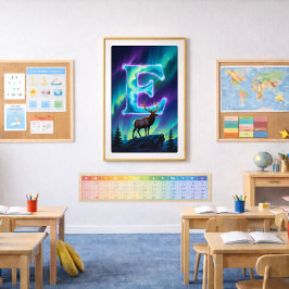 Póster Aurora Letter E Poster | Northern Lights Art Print