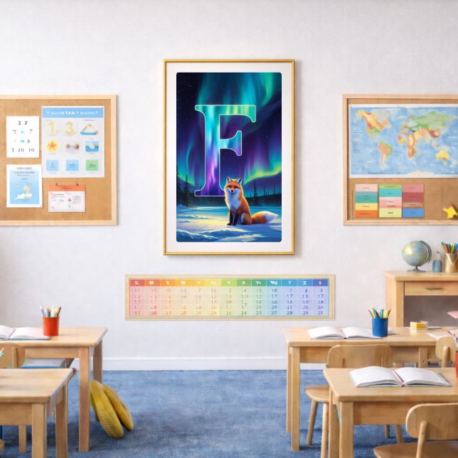 Póster Aurora Letter F Poster | Northern Lights Art Print (Criador carregado)