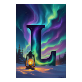Póster Aurora Letter L Poster | Northern Lights Art