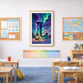 Póster Aurora Letter L Poster | Northern Lights Art