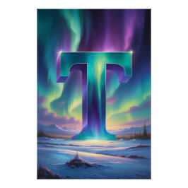 Póster Aurora Letter T Poster | Northern Lights Art
