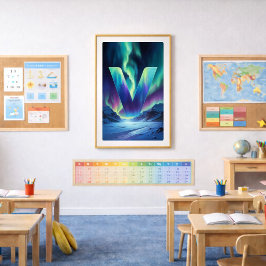 Póster Aurora Letter V Poster | Northern Lights Art