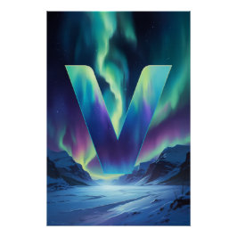 Póster Aurora Letter V Poster | Northern Lights Art