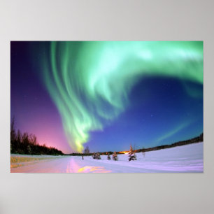 Póster Aurora no Lago Urso.
