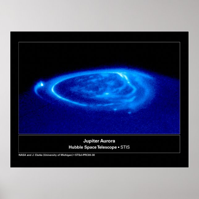 Poster Aurora no Telescópio Hubble Júpiter (Frente)