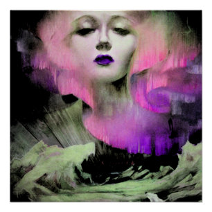 Póster Aurora por Clive Henry noite rosa roxa