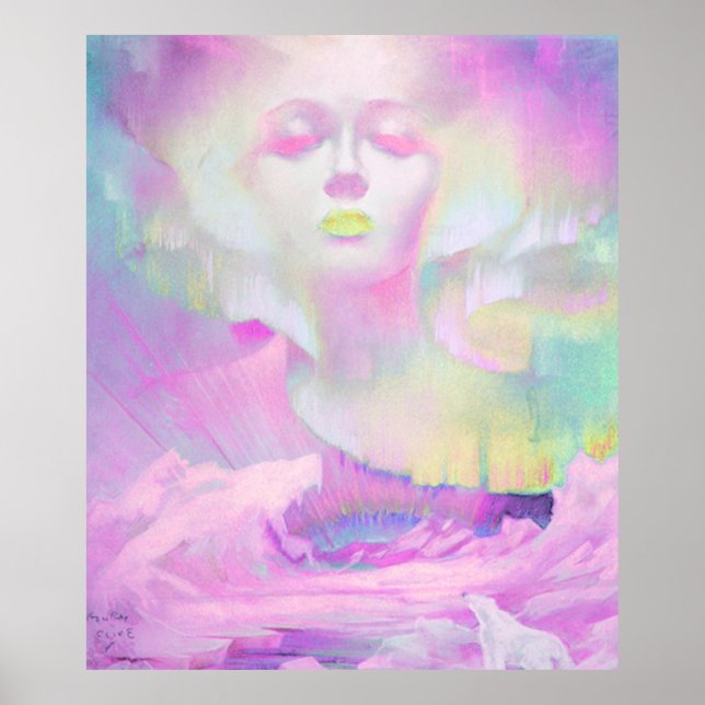 Poster Aurora por Clive Henry pastéis rosa (Frente)