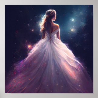 Poster Aurora Princesa em galáxia