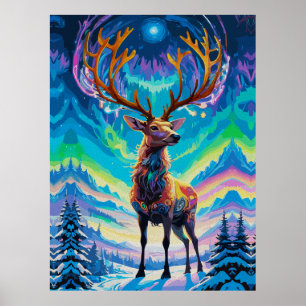 Poster Aurora Stag: Magia na Noite
