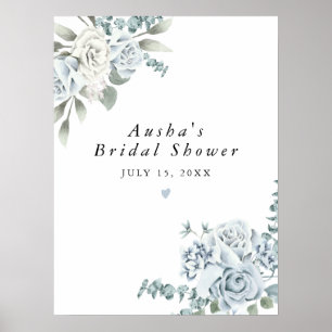Poster AUSHA Dusty Blue Floral Boy Welcome