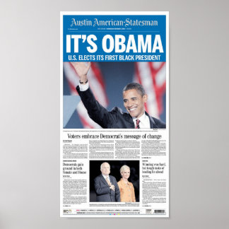 Póster Austin American-Statesman Eleição Dia da Frente Pá