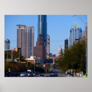 Póster Austin do centro, Texas, zumbido