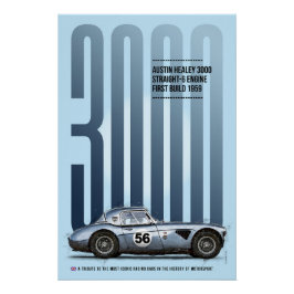 Póster Austin Healey 3000 Tribute