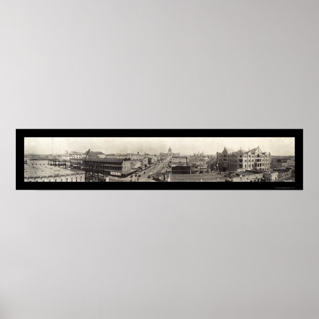 Poster Austin, Texas Panorama Foto 1910 (Frente)