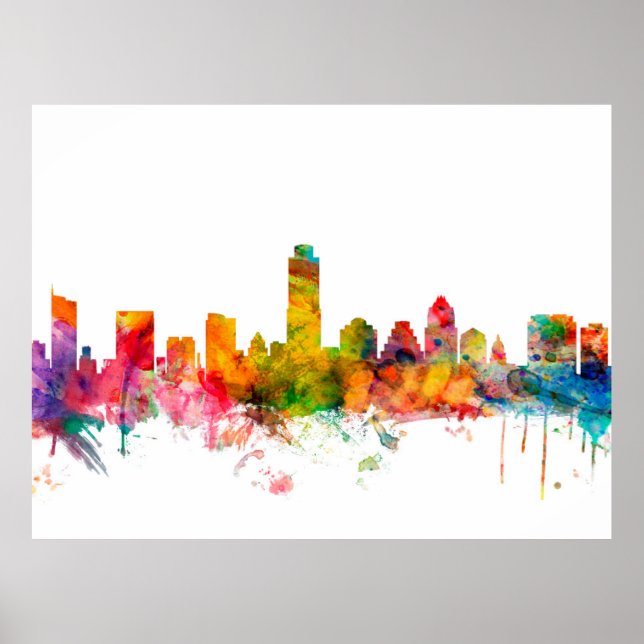 Póster Austin Texas Skyline (Frente)
