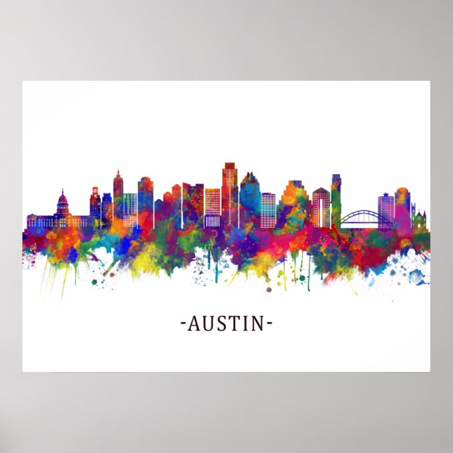 Poster Austin Texas Skyline (Frente)